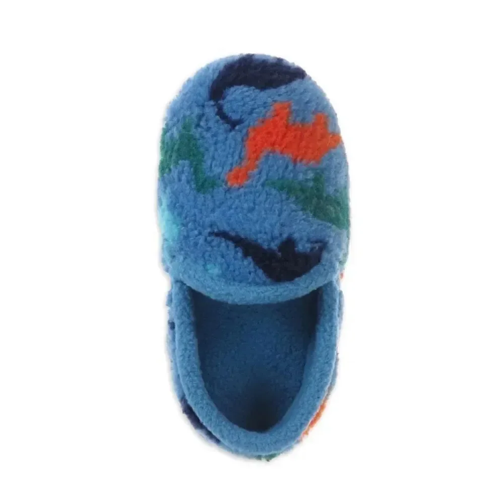 Toddler Boys Fuzzy Sherpa Dinosaur Print Indoor Outdoor Slippers Shoes Size 9/10